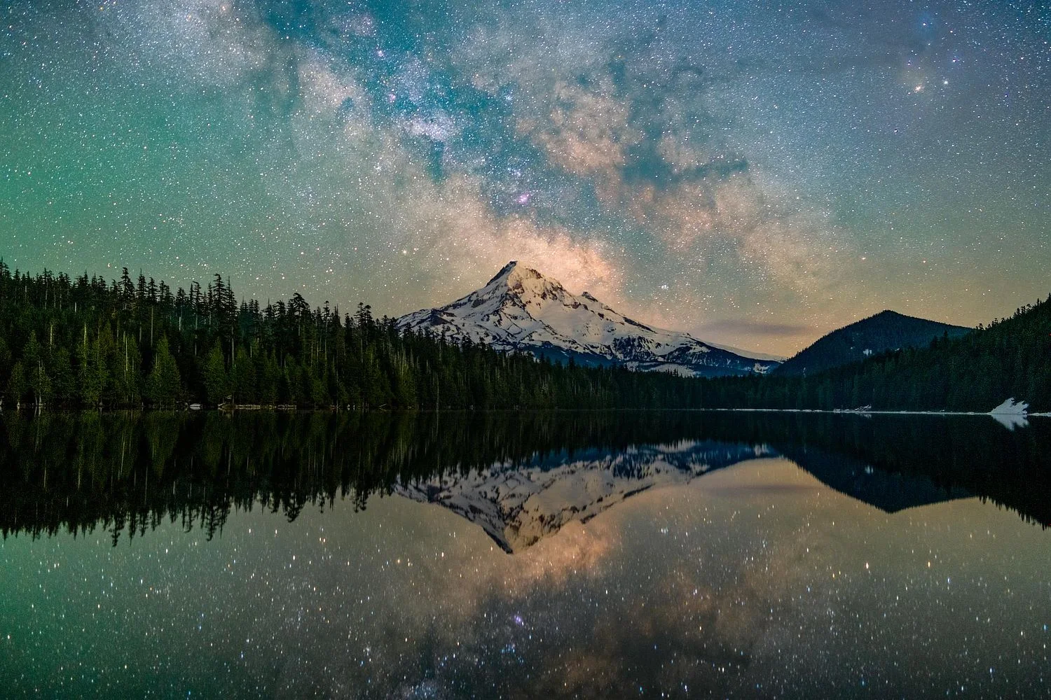 Lost Lake Milky Way & Green Airglow Reflections