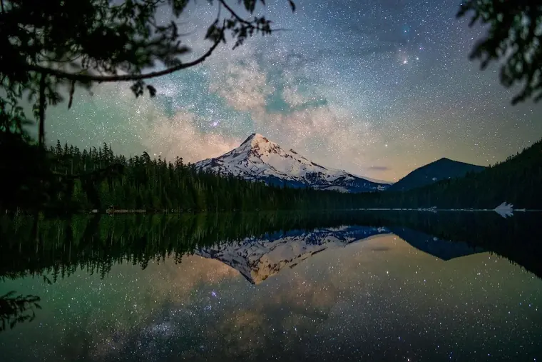Mount Hood Peekaboo Milky Way