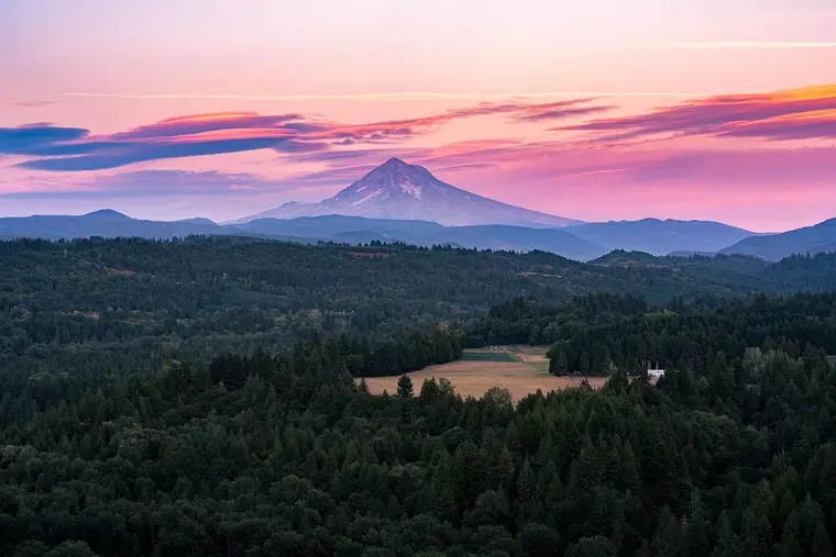 Mount Hood Sunset Sandy River Valley