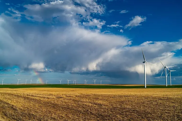 Wind Turbines and Storm Clouds - Tiny Rainbow