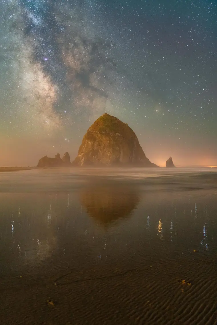 Haystack Rock August 2021 Reflections and Ripples