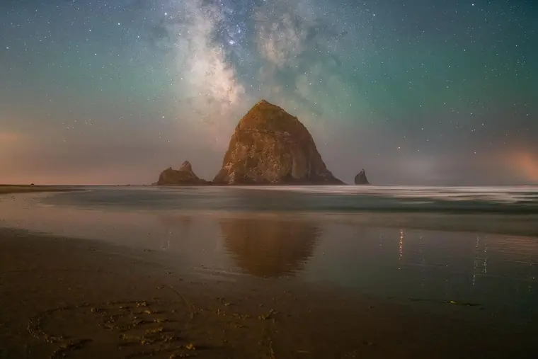 Haystack Rock - Milky Way - Cannon Beach - August 2021