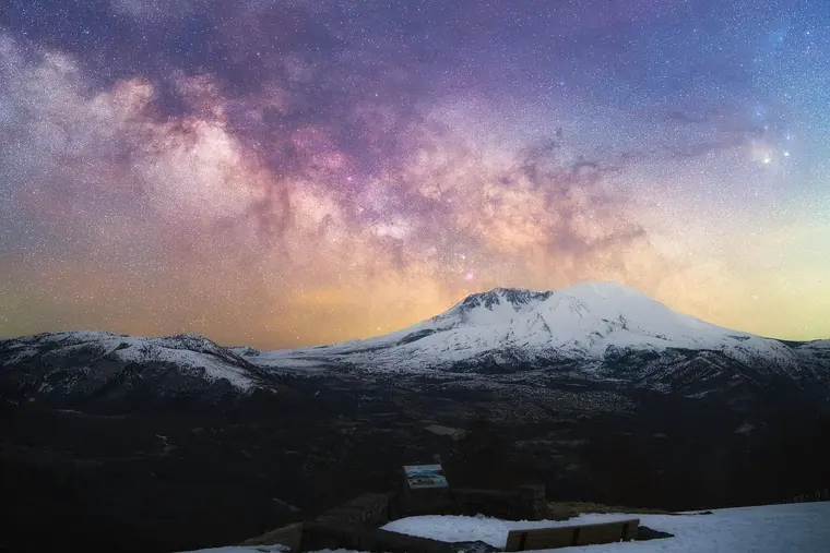 March 2021 Mount Saint Helens (right)
